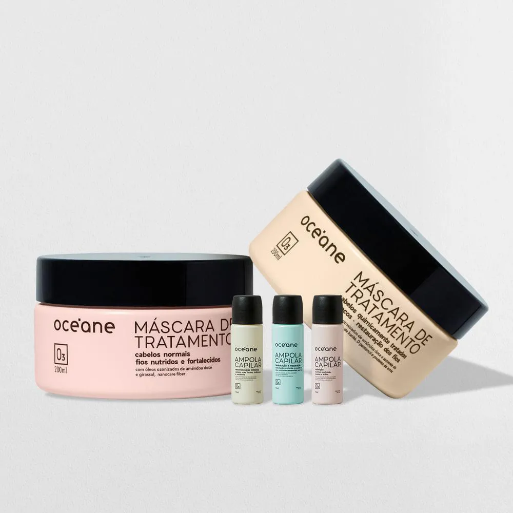 KIT CRONOGRAMA CAPILAR COM AMPOLAS + MáSCARAS DE TRATAMENTO