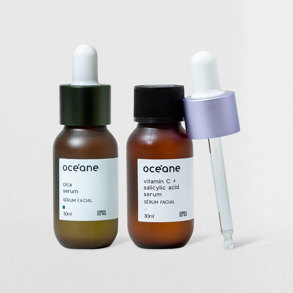 Kit Sérum de Cica + Sérum de Vitamina C E Ácido Salicílico (2 Produtos)