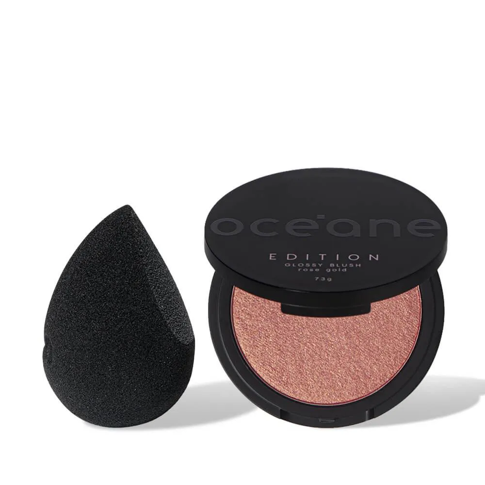 BLUSH CINTILANTE + ESPONJA DE MAQUIAGEM FLAT DROP EDITION (2 PRODUTOS)