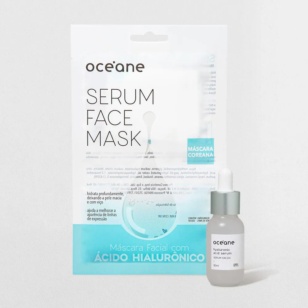 Kit Sérum Facial Com Ácido Hialurônico + Máscara Facial (2 Produtos)