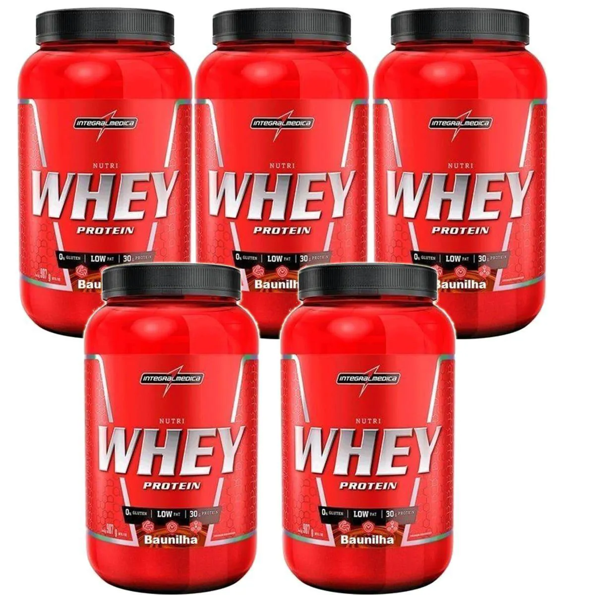 KIT 5X NUTRI WHEY PROTEIN - 907G BAUNILHA - INTEGRALMéDICA