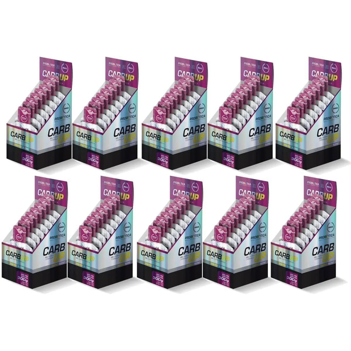 Kit Energético em Gel Probiótica Carb Up Gel Super Fórmula Açaí com Guaraná 30g 10 unidades 