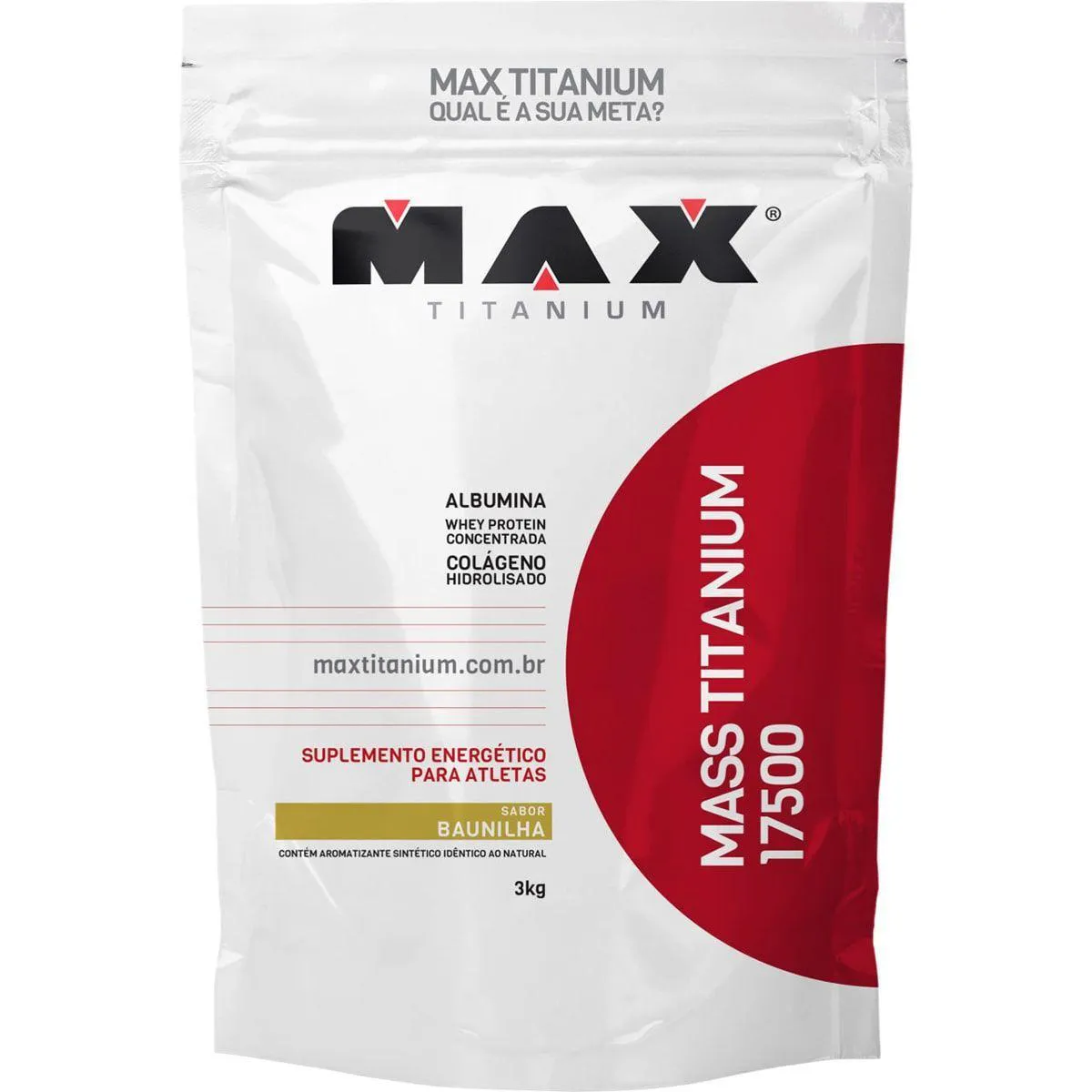 Hipercalórico Max Titanium Mass Titanium 17500 Refil Baunilha 3kg 