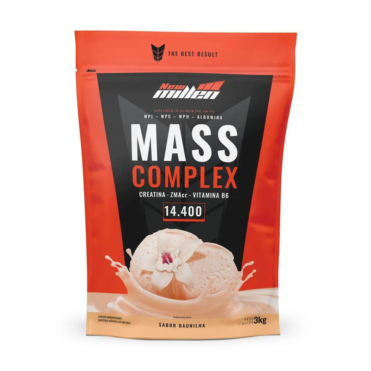 Hipercalórico New Millen Mass Complex 14400 Baunilha Refil 3kg
