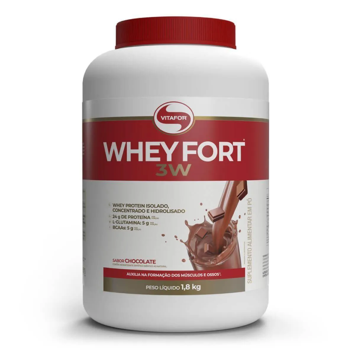 WHEY FORT 3W - 1800G CHOCOLATE - VITAFOR