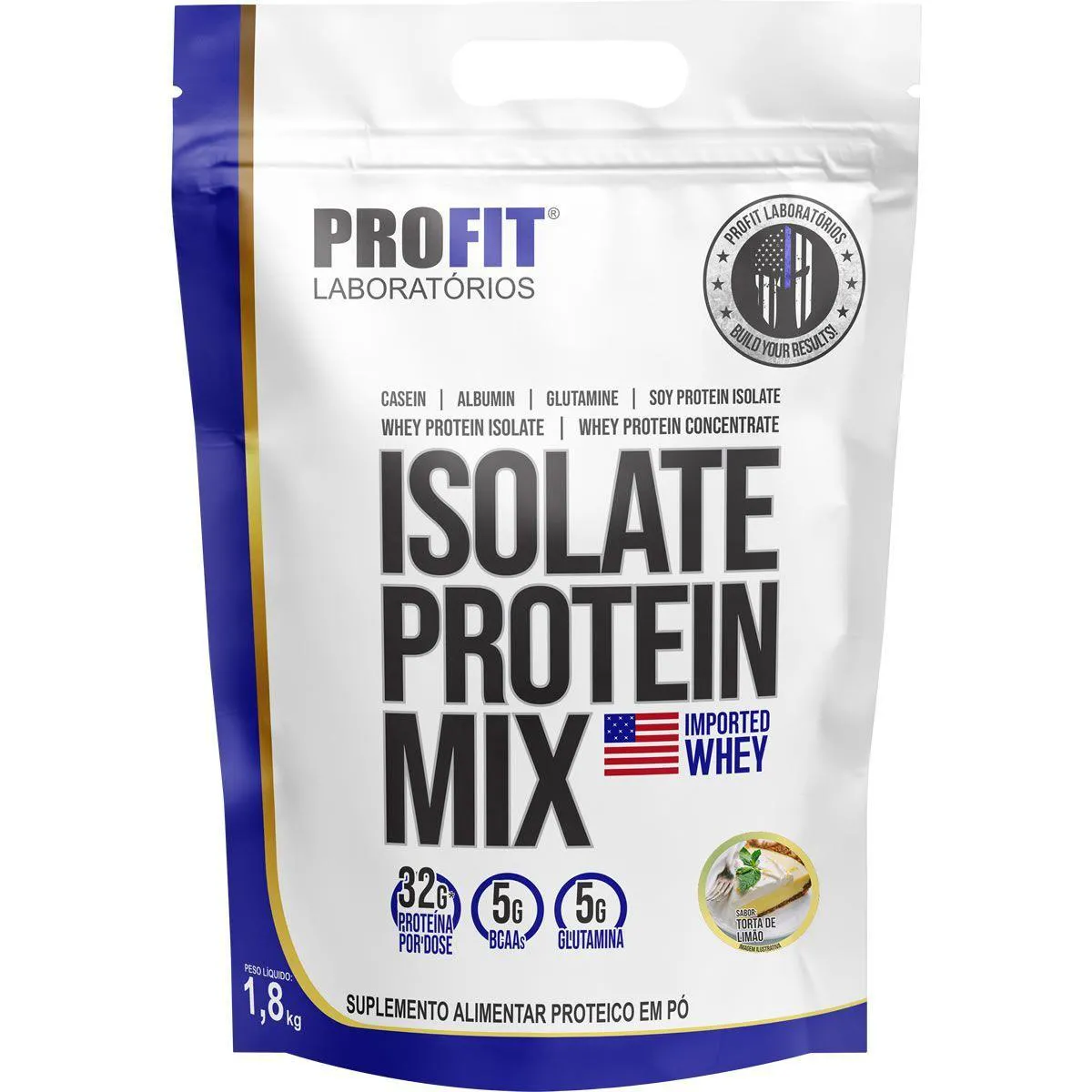Whey Protein Isolado Profit Isolate Protein MixRefil Torta de Limão 1,8kg