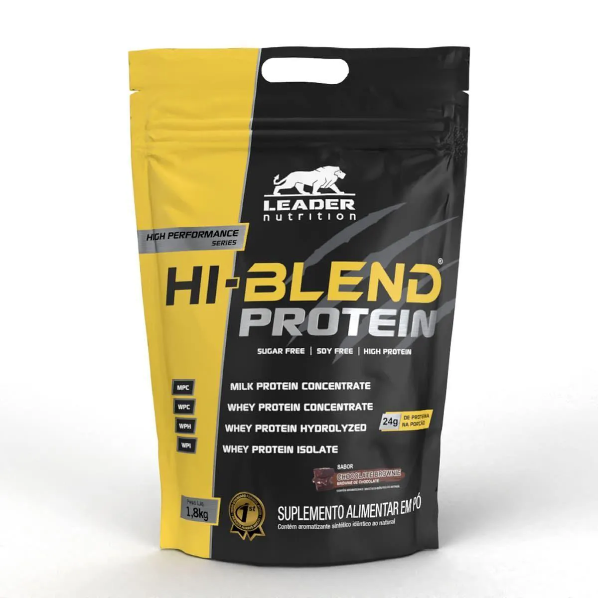 Suplemento Leader Nutrition Hi-Blend Protein Brownie de Chocolate Refíl 1800g