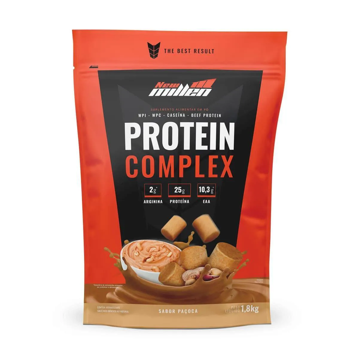 Proteínas em Pó New Millen Protein Complex Paçoca Refil 1,8kg