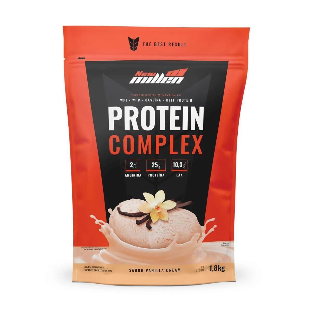 Proteínas em Pó New Millen Protein Complex Vanilla Cream Refil 1,8kg