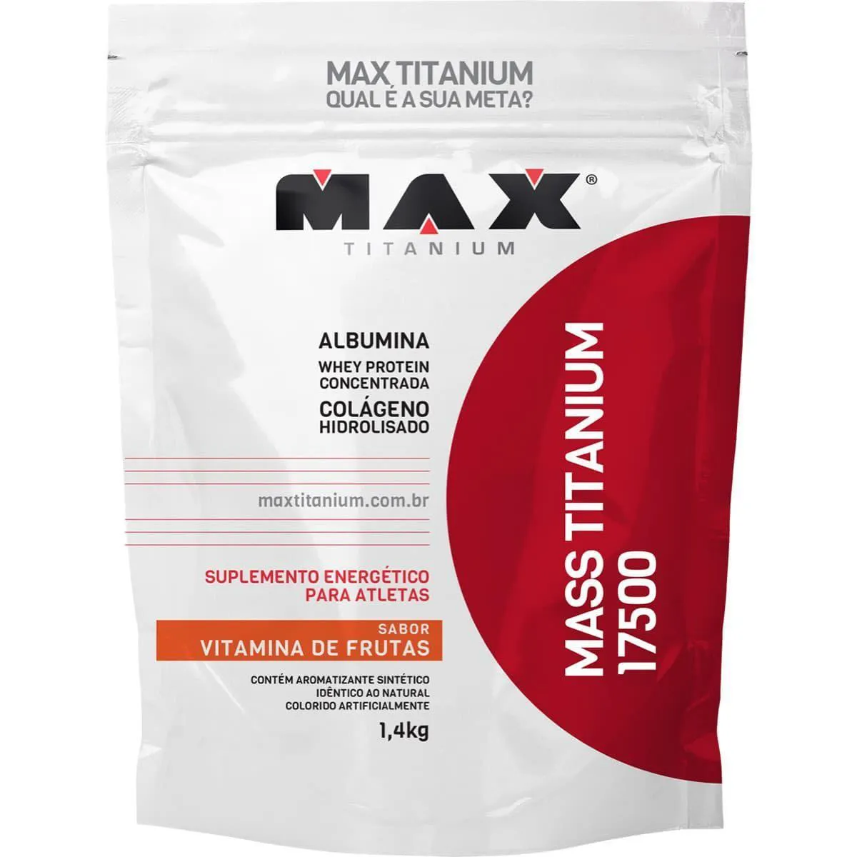 Hipercalórico Max Titanium Mass Titanium 17500 Refil Vitamina de Frutas 1,4kg 