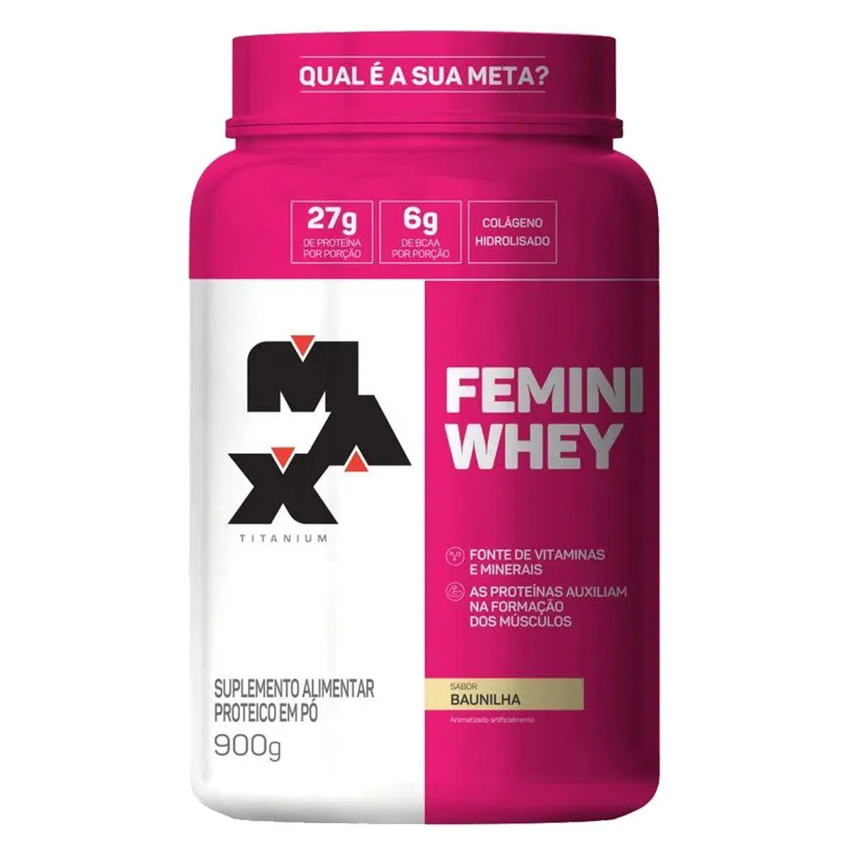FEMINI WHEY - 900G BAUNILHA - MAX TITANIUM