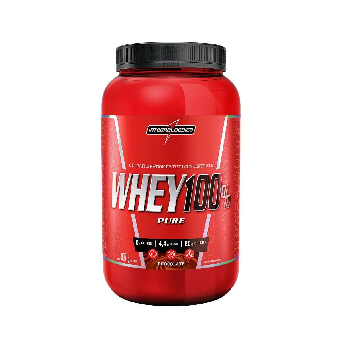 WHEY 100% PURE - 907G CHOCOLATE - INTEGRALMéDICA