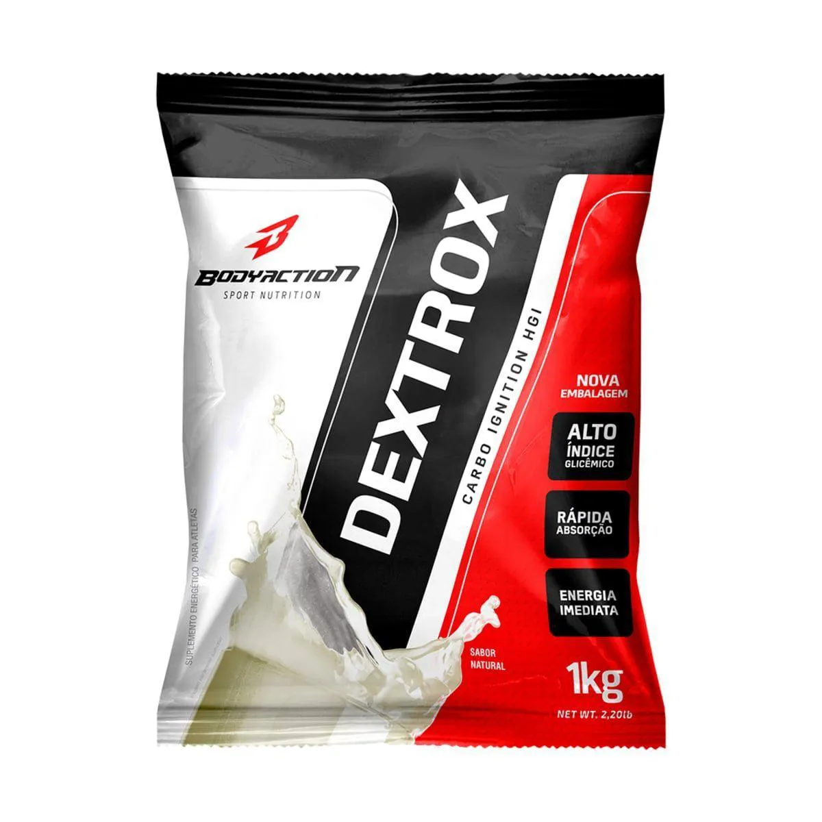 Suplemento Dextrose Body Action Natural refíl 1000g