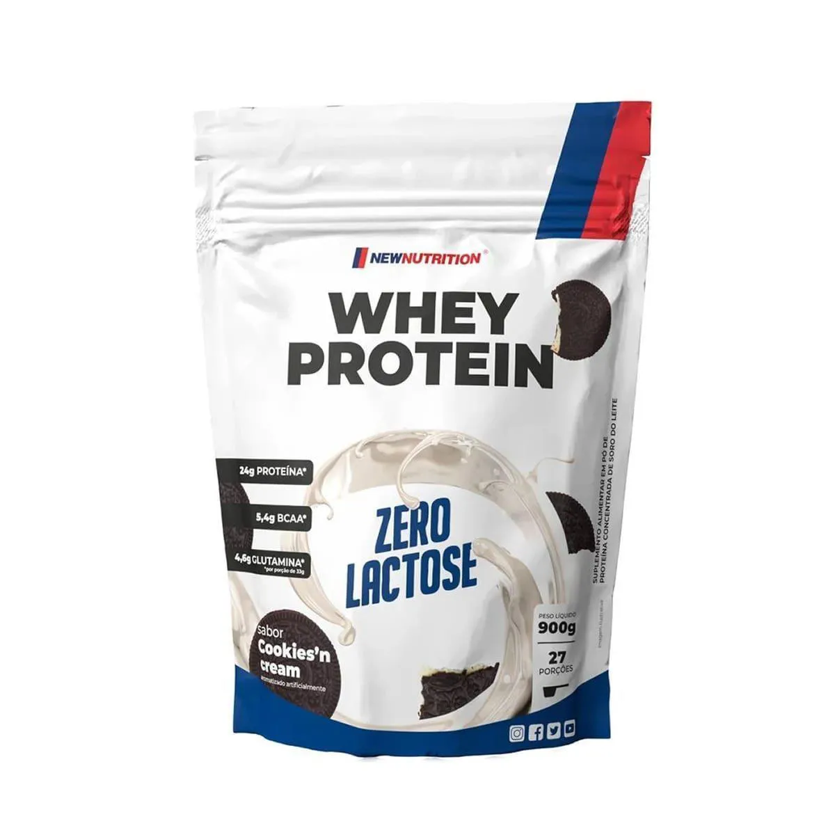 WHEY ZERO LACTOSE - 900G COOKIES AND CREAM - NEWNUTRITION