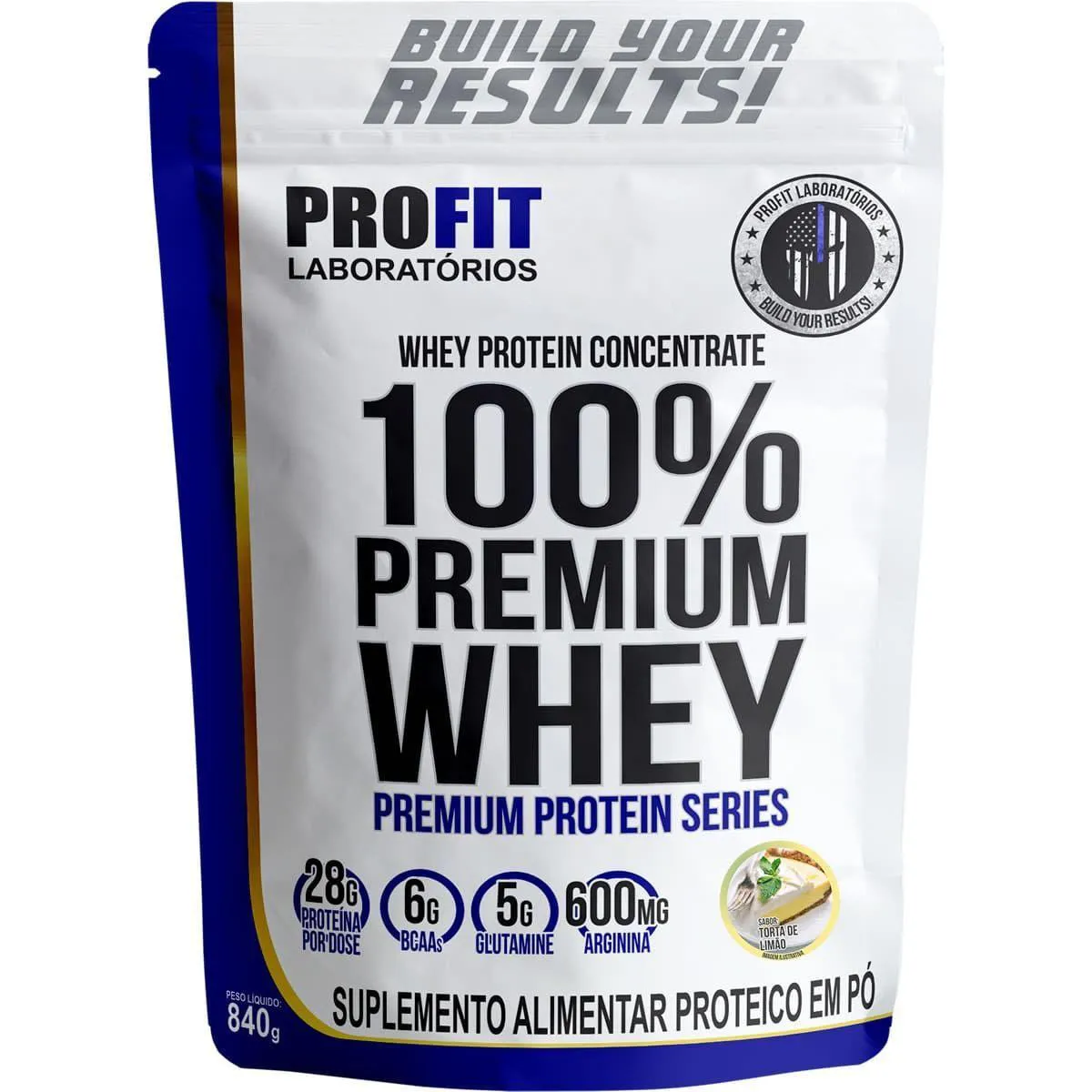100%WHEY PREMIUM - 840G REFIL TORTA DE LIMãO - PROFIT LABORATóRIOS