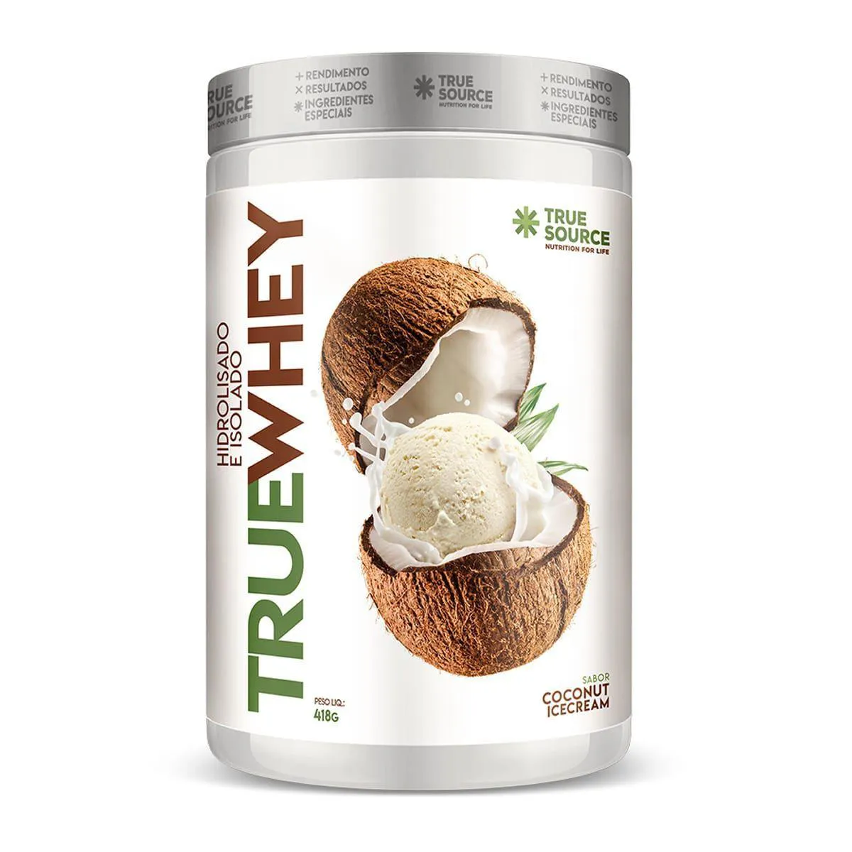 TRUE WHEY PROTEIN HIDROLISADO E ISOLADO - 418G COCONUT ICE CREAM - TRUE SOURCE