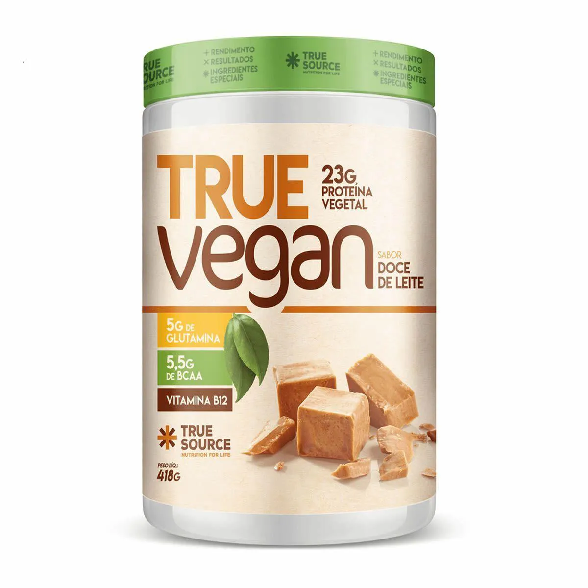Proteína Vegetal True Source True Vegan Doce de Leite 418g