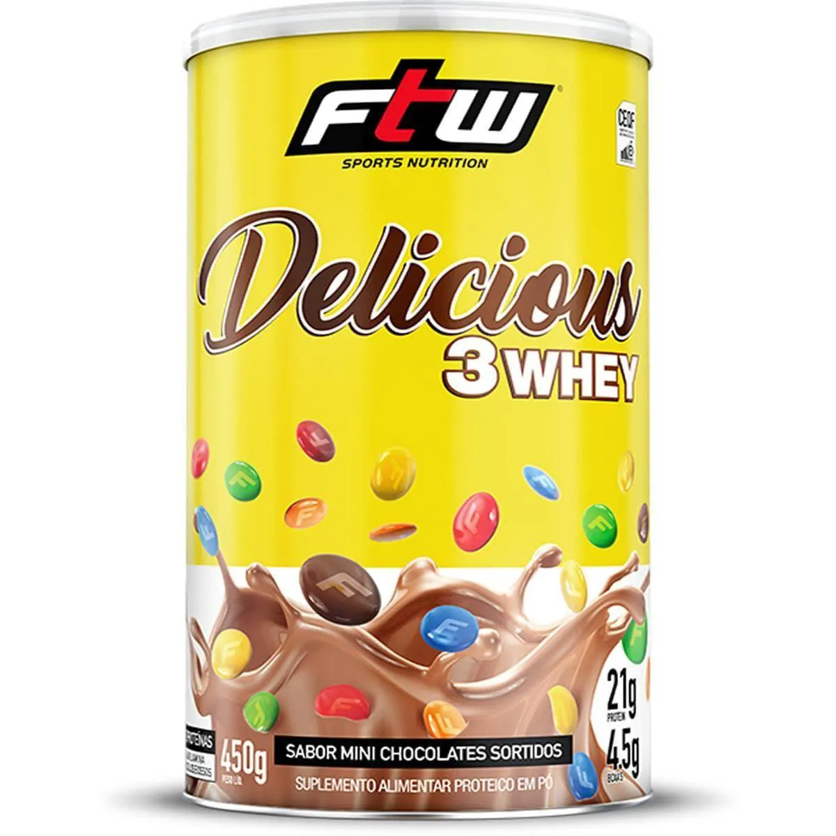 DELICIOUS 3 WHEY - 450G MINI CHOCOLATES SORTIDOS - FTW
