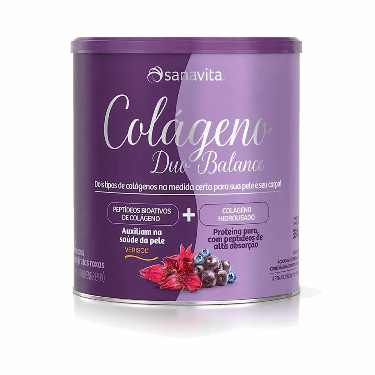 COLáGENO DUO BALANCE - 330G HIBISCUS E FRUTAS ROXAS - SANAVITA