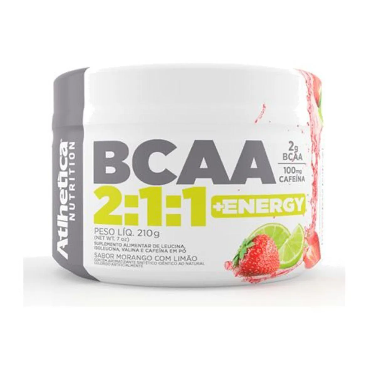 BCAA 2:1:1 + ENERGY - 210G MORANGO C/ LIMãO - ATLHETICA