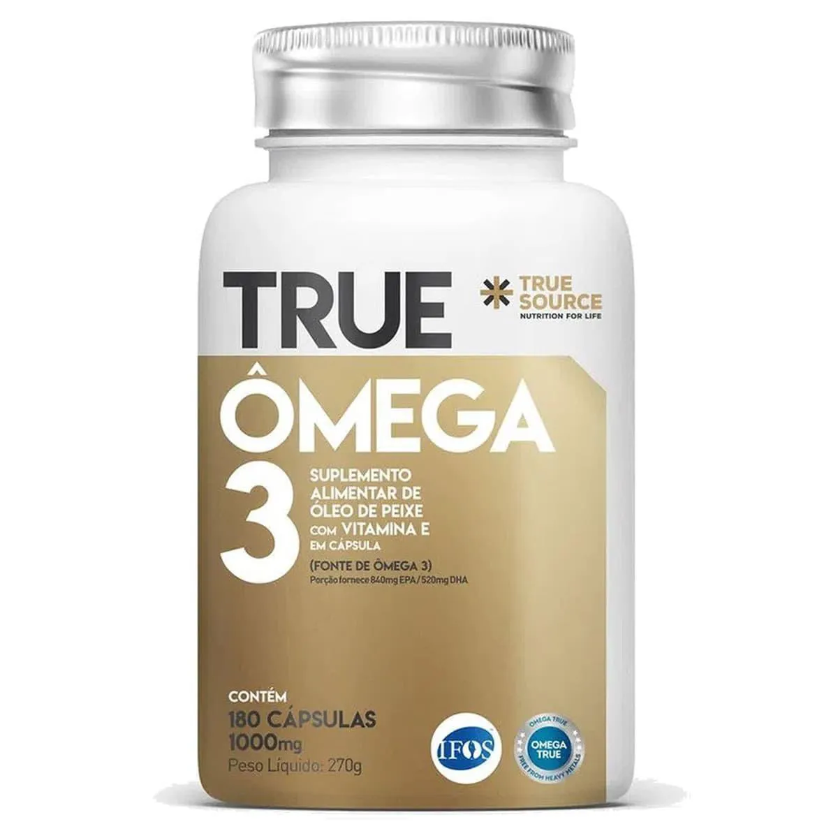 ÔMEGA 3 COM VITAMINA E - 180 CáPSULAS - TRUE SOURCE