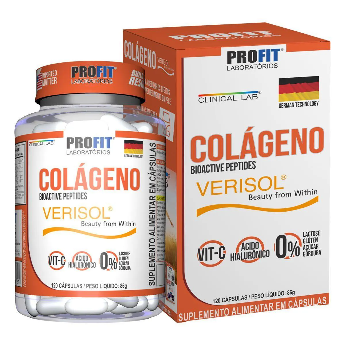 COLáGENO VERISOL - 120 CáPSULAS - PROFIT LABORATóRIOS