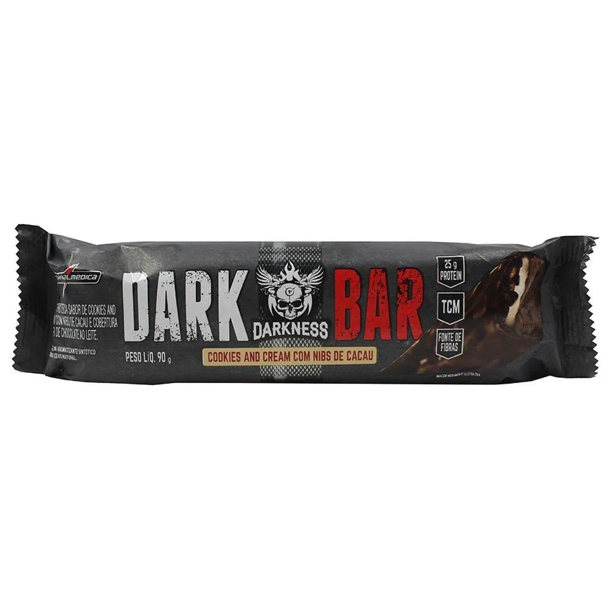 WHEY BAR DARKNESS - 1 UNIDADE 90G COOKIES C/ NIBS DE CACAU - INTEGRALMéDICA