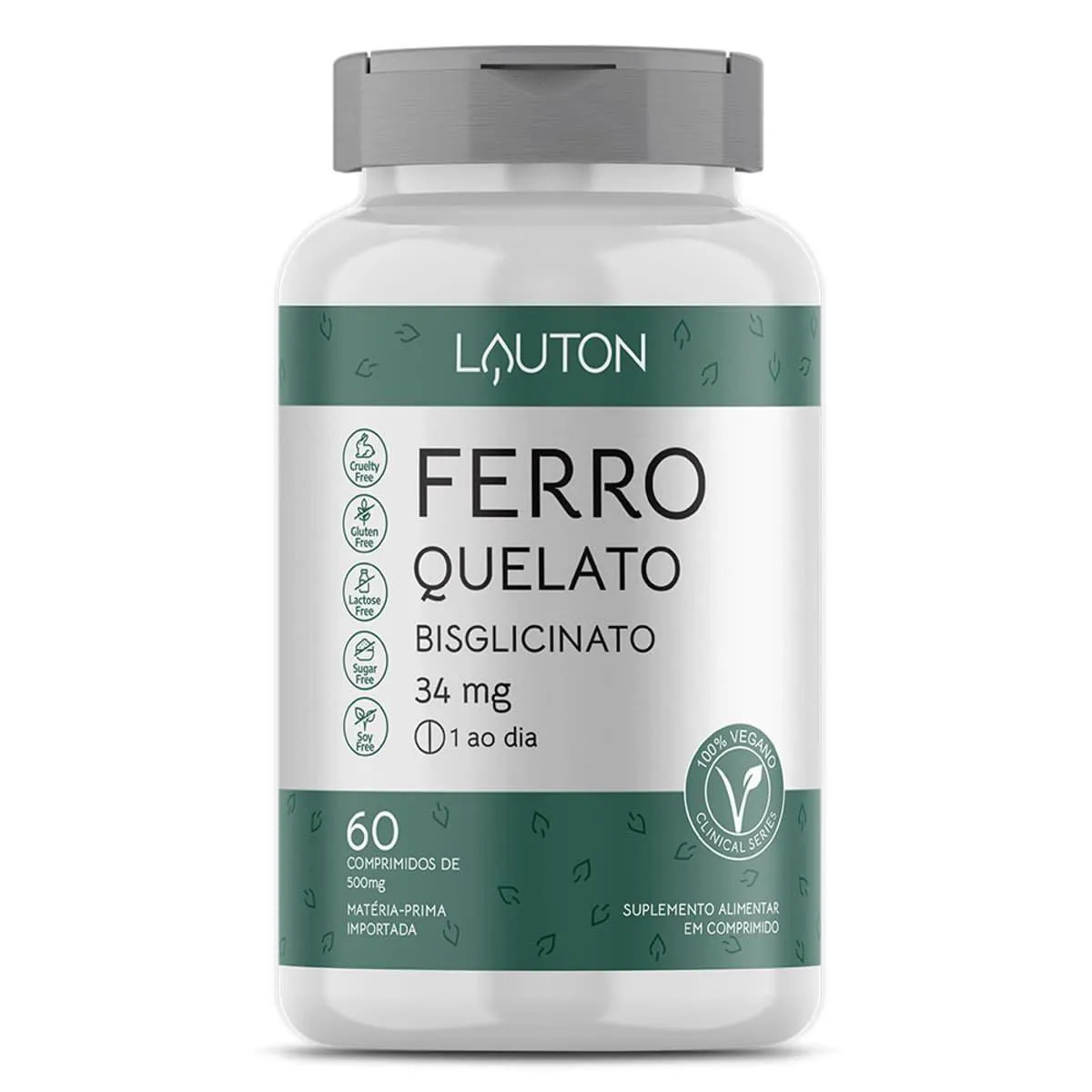 FERRO QUELATO BISGLICINATO - 60 COMPRIMIDOS - LAUTON NUTRITION