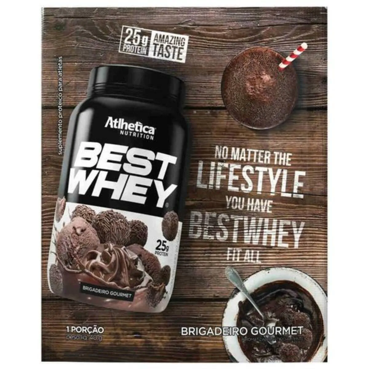 BEST WHEY - 1 SACHê 40G BRIGADEIRO GOURMET - ATLHETICA NUTRITION