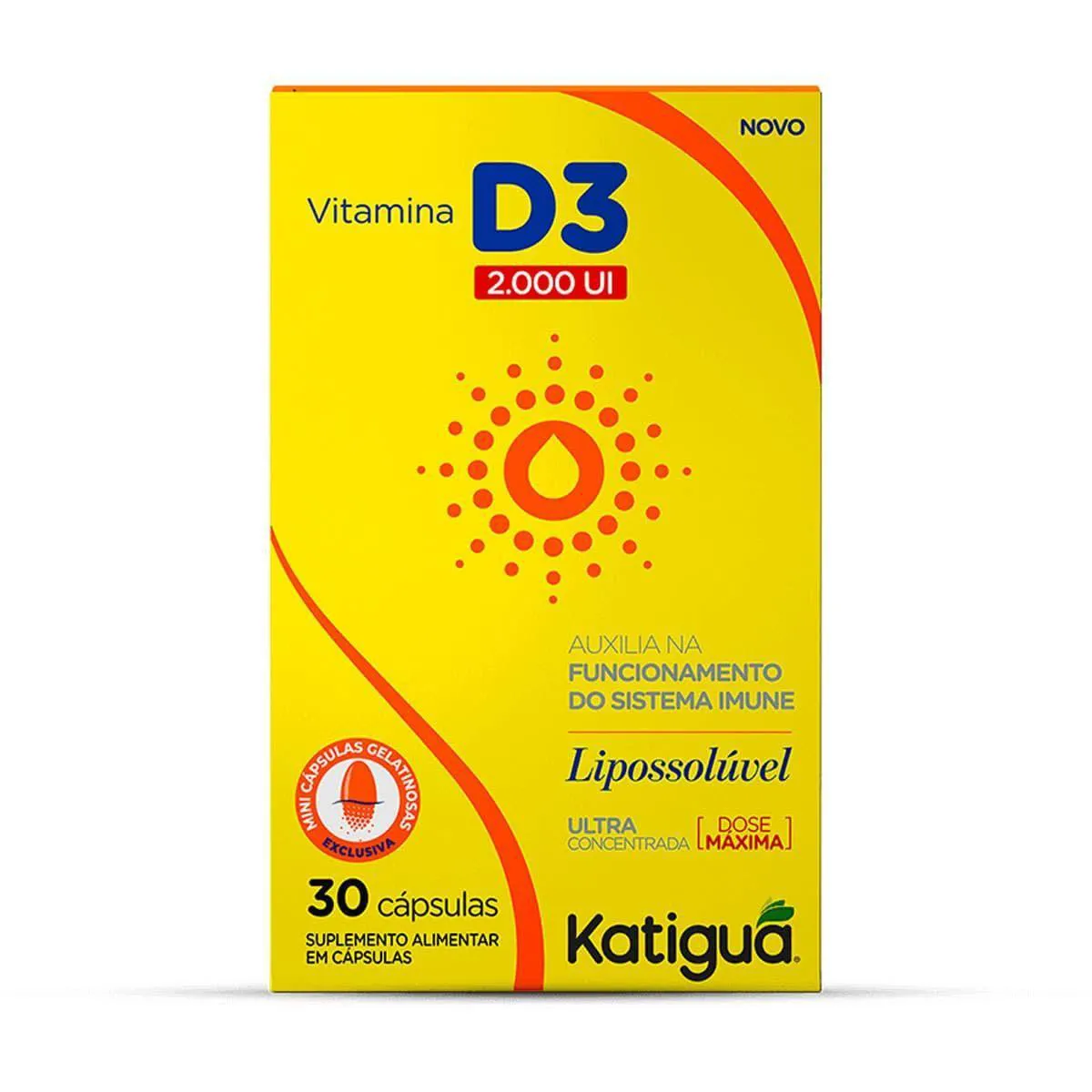 VITAMINA D3 - 30 CáPSULAS - KATIGUá