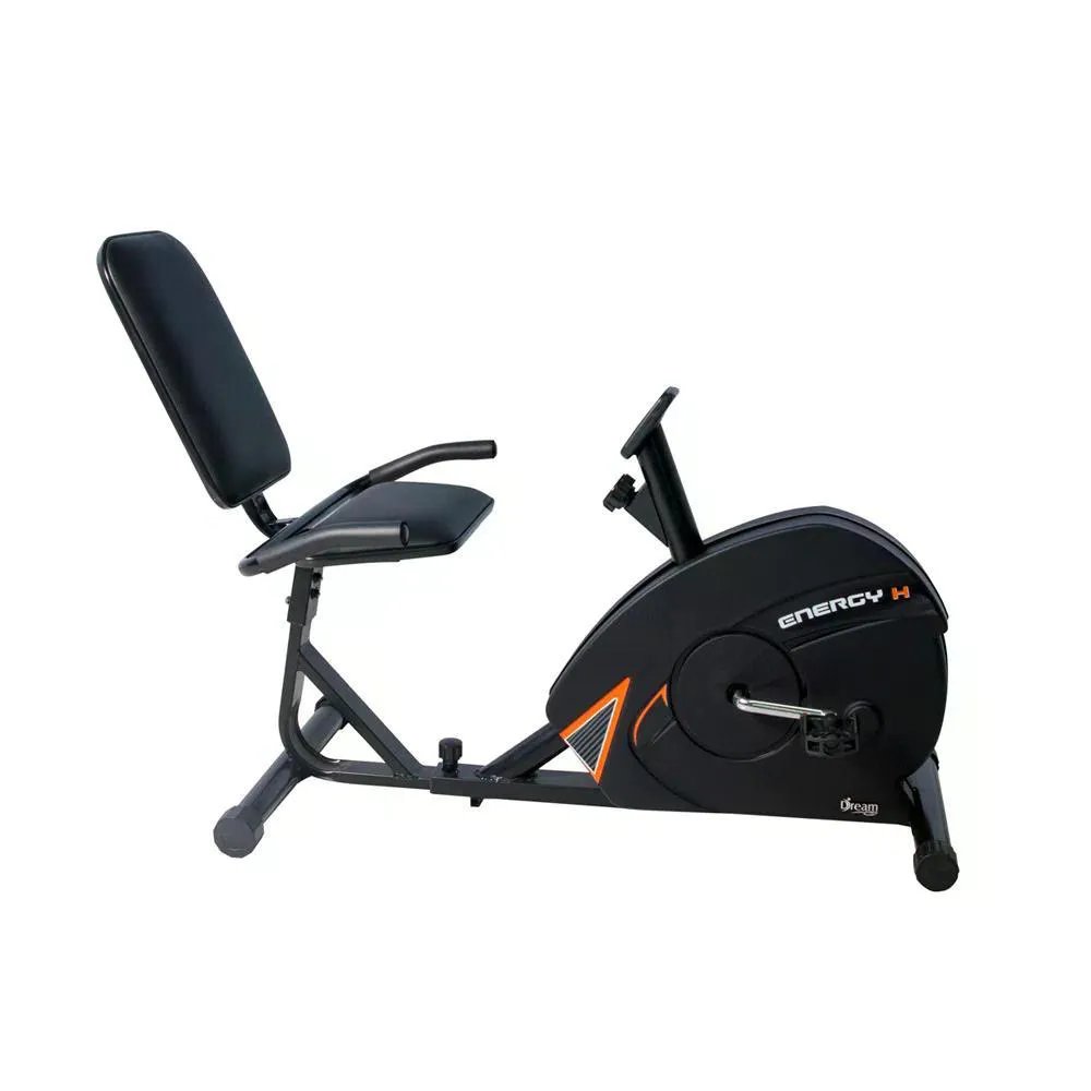 BICICLETA ERGOMéTRICA HORIZONTAL DREAM FITNESS ENERGY H MAGNéTICA ACADEMIA RESIDENCIAL COM MONITOR