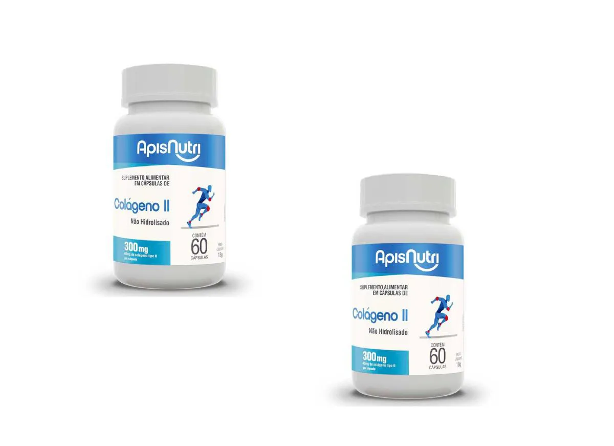 KIT 2 COLAGENO II NãO HIDROLISADO  COM 60CAPS - APISNUTRI