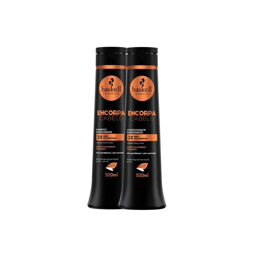 Kit Haskell Encorpa Cabelo Shampoo 500ml+ Condicionador 500ml