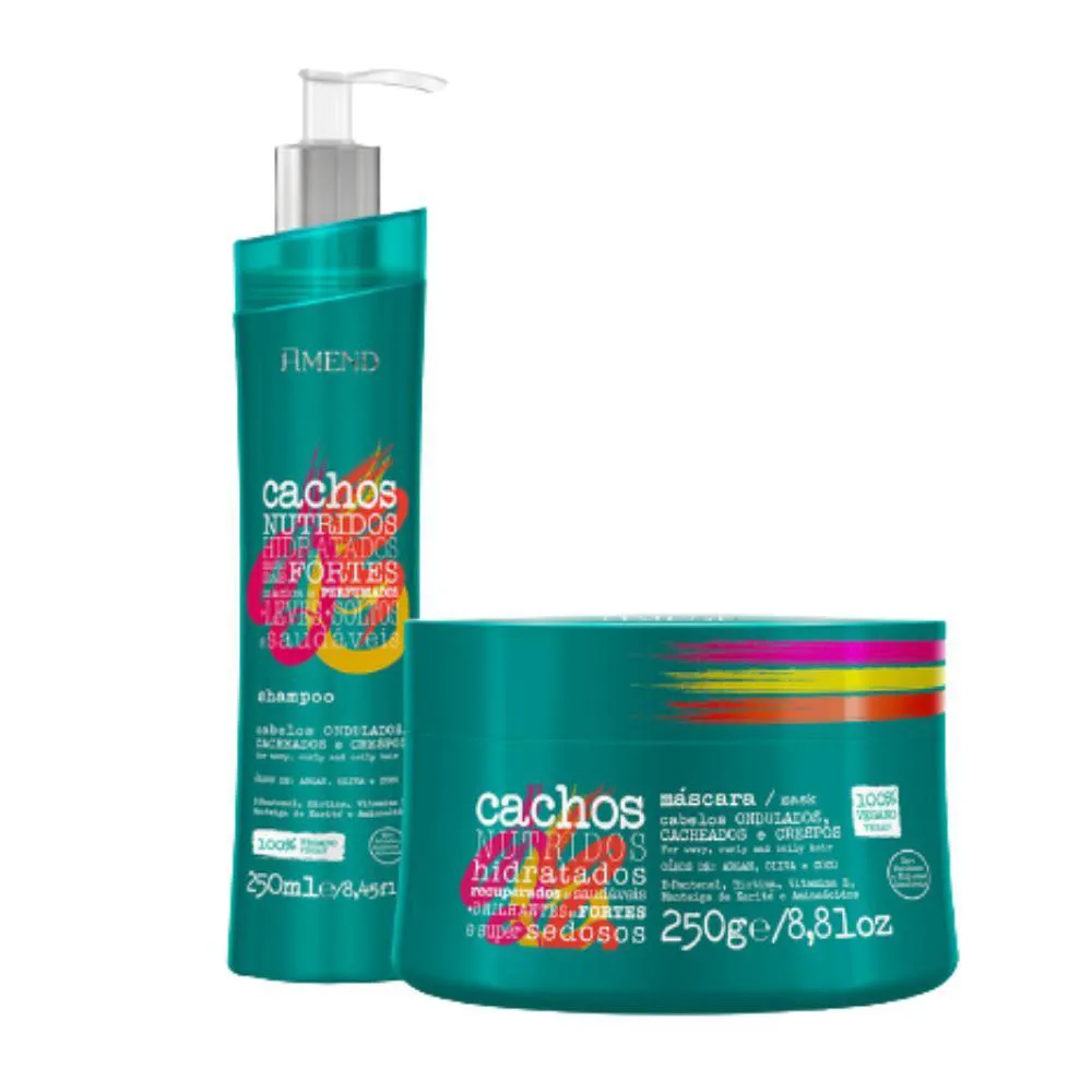 Kit Amend Cachos Shampoo 250ml+ Máscara de Cabelo 250g 