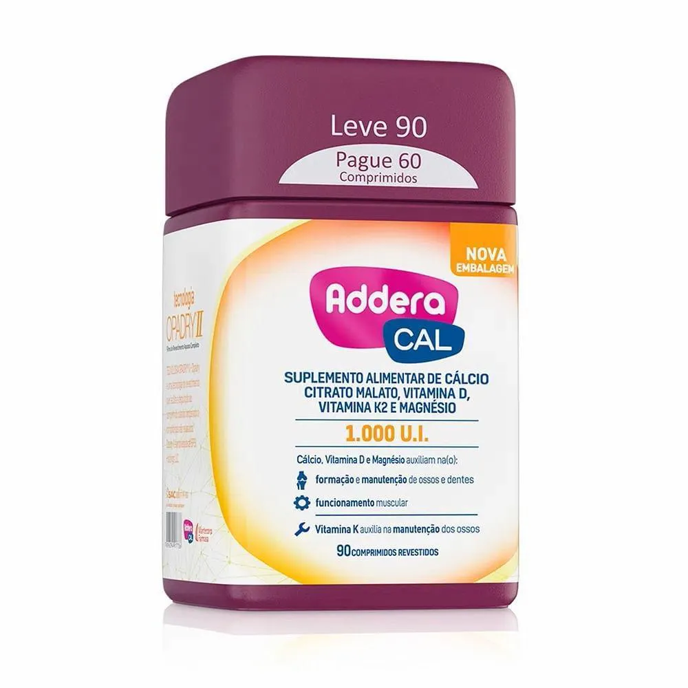 Vitmaina D 1000UI + Cálcio Addera Cal 90 comprimidos 
