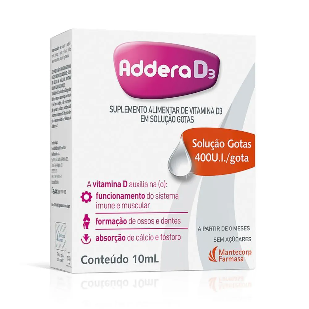 Vitamina D ADDERA D3 400UI Gotas 10ml