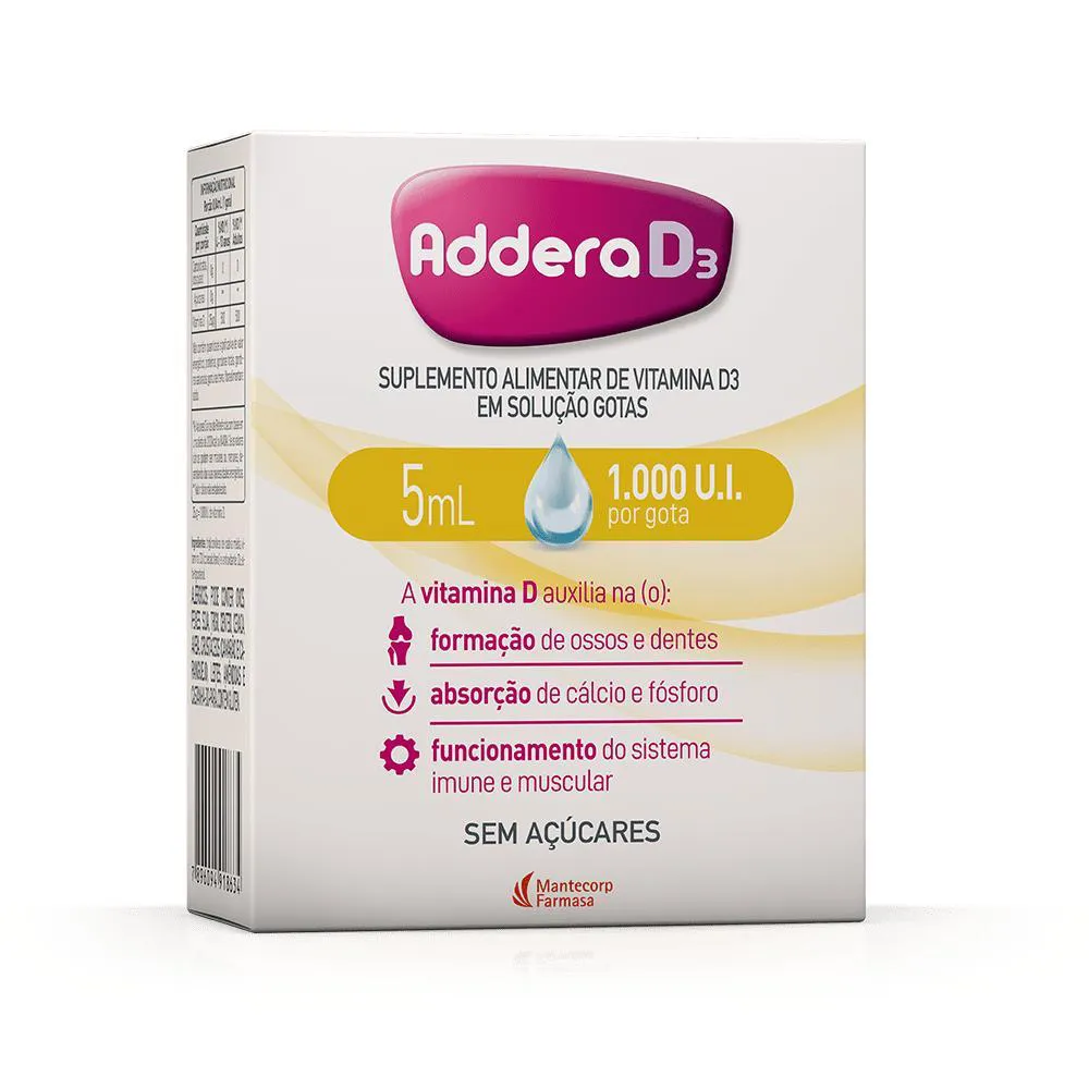 Vitamina D 1000UI Addera D3 Gotas 5ml