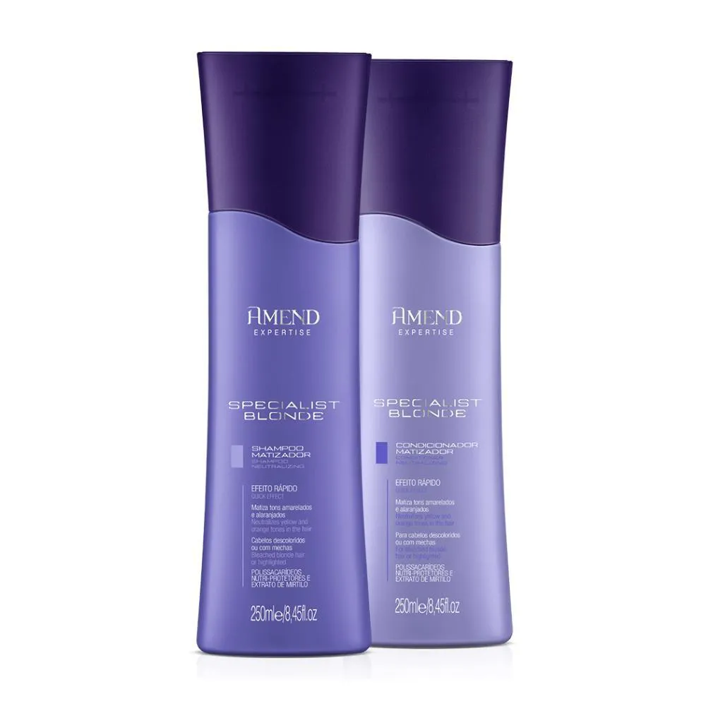 Kit Amend Expertise Specialist Blond Matizador Shampoo 250ml+ Condicionador 250ml