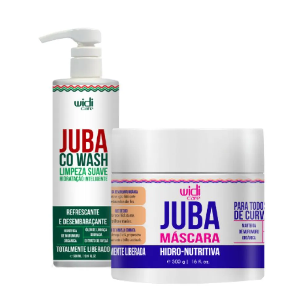 WIDI KIT JUBA CO WASH 500ML, MáSCARA HIDRO-NUTRITIVA 500G (2 PRODUTOS)