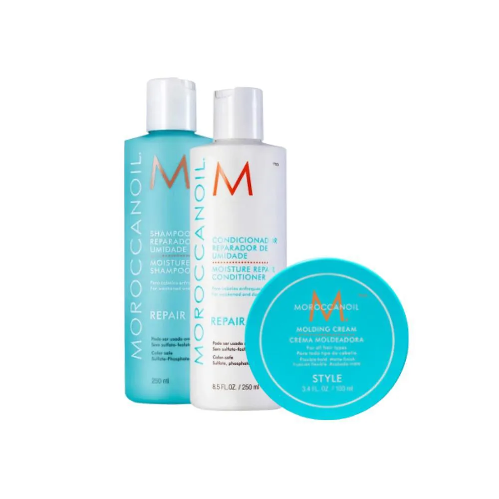 Moroccanoil Kit Trio Repair Modelador (3 Produtos)