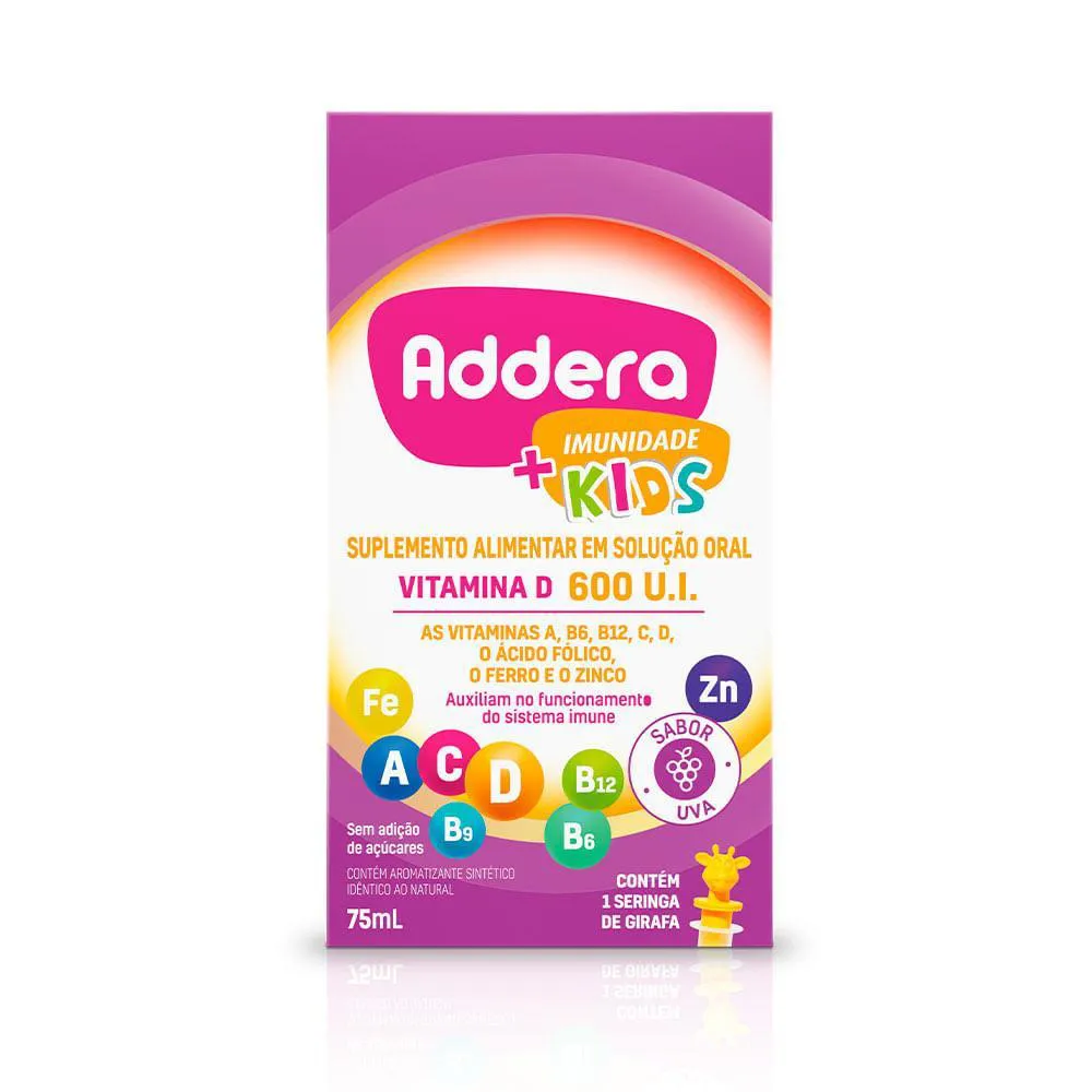 Vitamina D 600UI Addera Kids Imunidade Gotas 75ml
