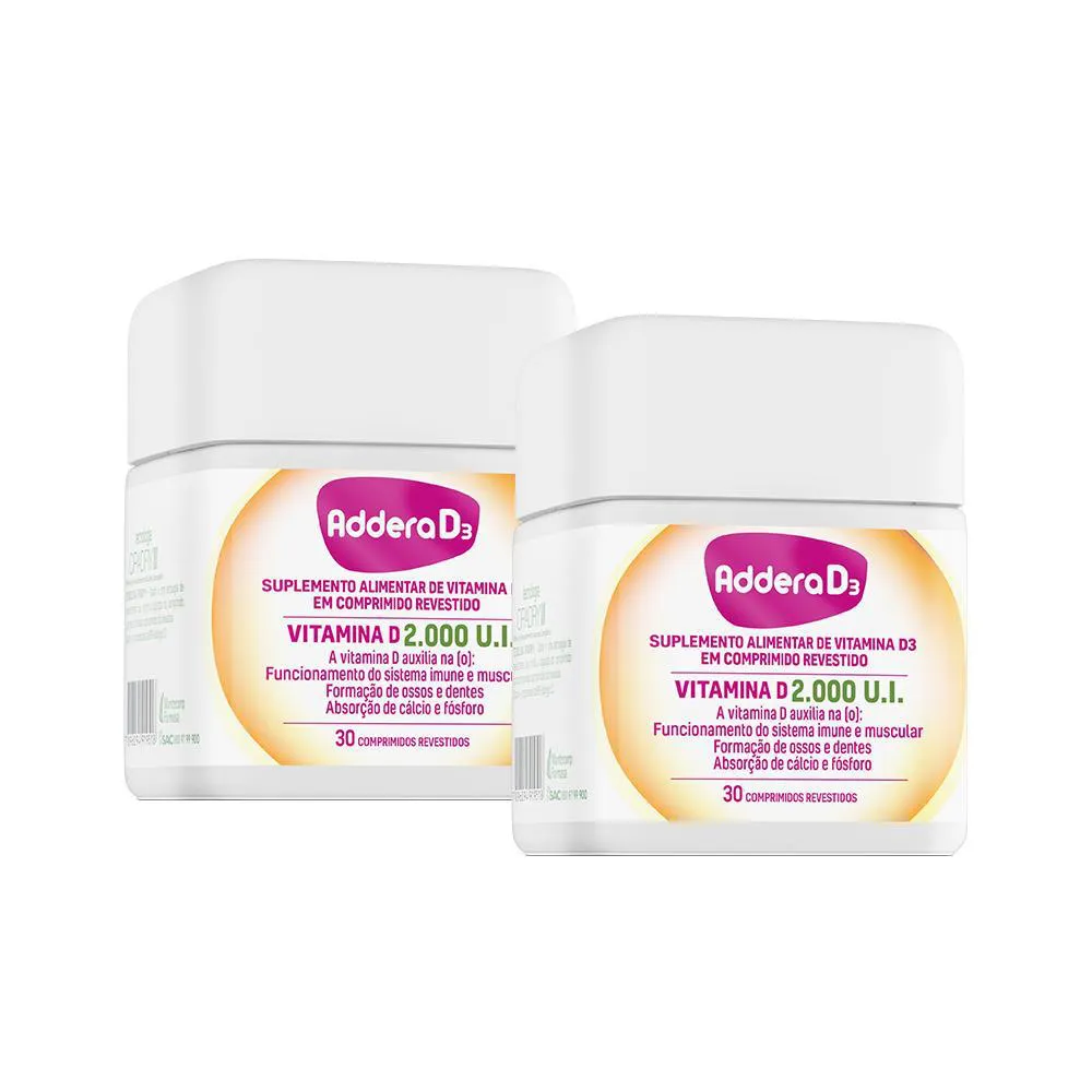 Kit Vitamina D 2000UI Addera D3 2 unidades 30 comprimidos