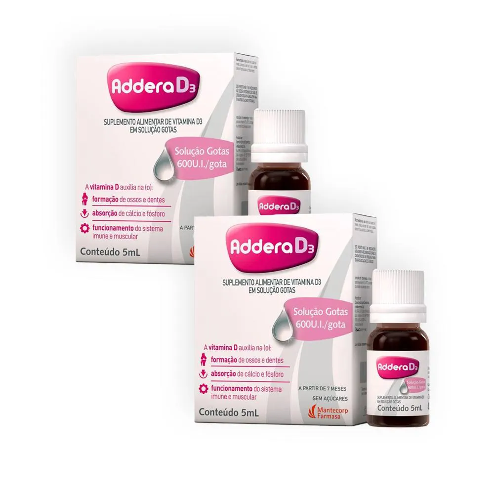 Kit Vitamina D 600UI Addera D3 2 unidades 5ml