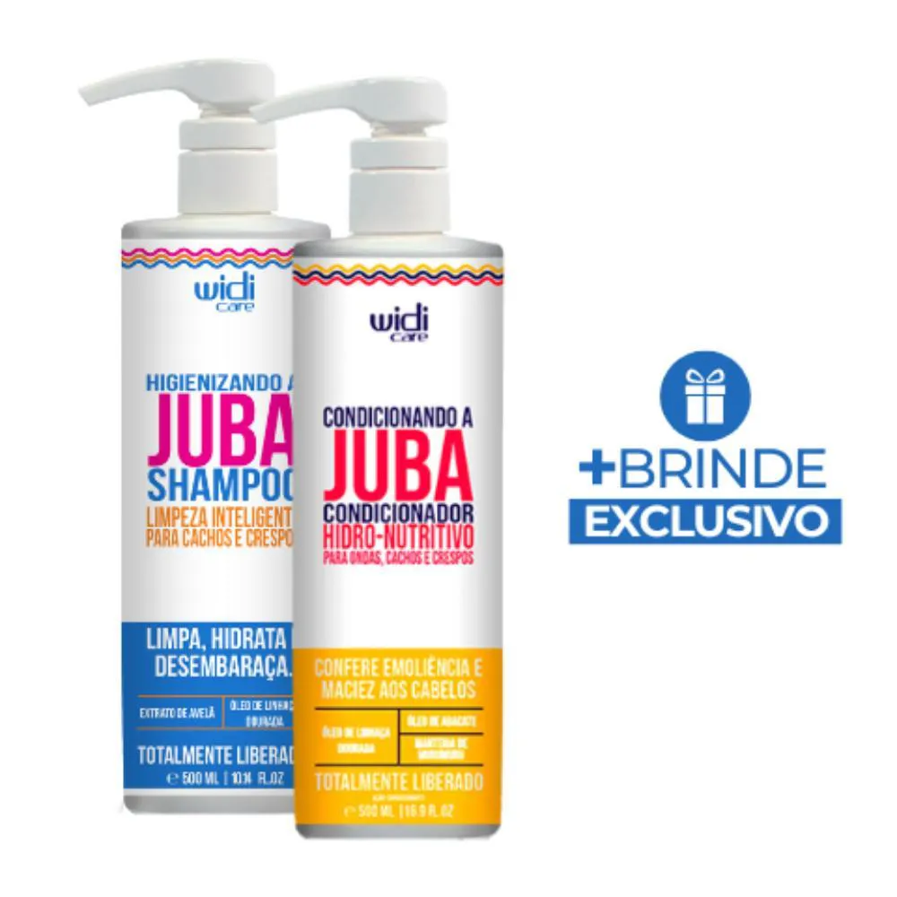 Widi Kit Juba Shampoo 500ml + Condicionador 500ml + Brinde (encaracolando a juba 100g)
