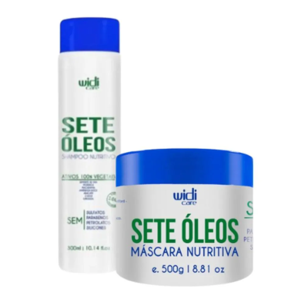 WIDI KIT SETE ÓLEOS SHAMPOOO NUTRITIVO 300ML, MáSCARA NUTRITIVA 500G (2 PRODUTOS)