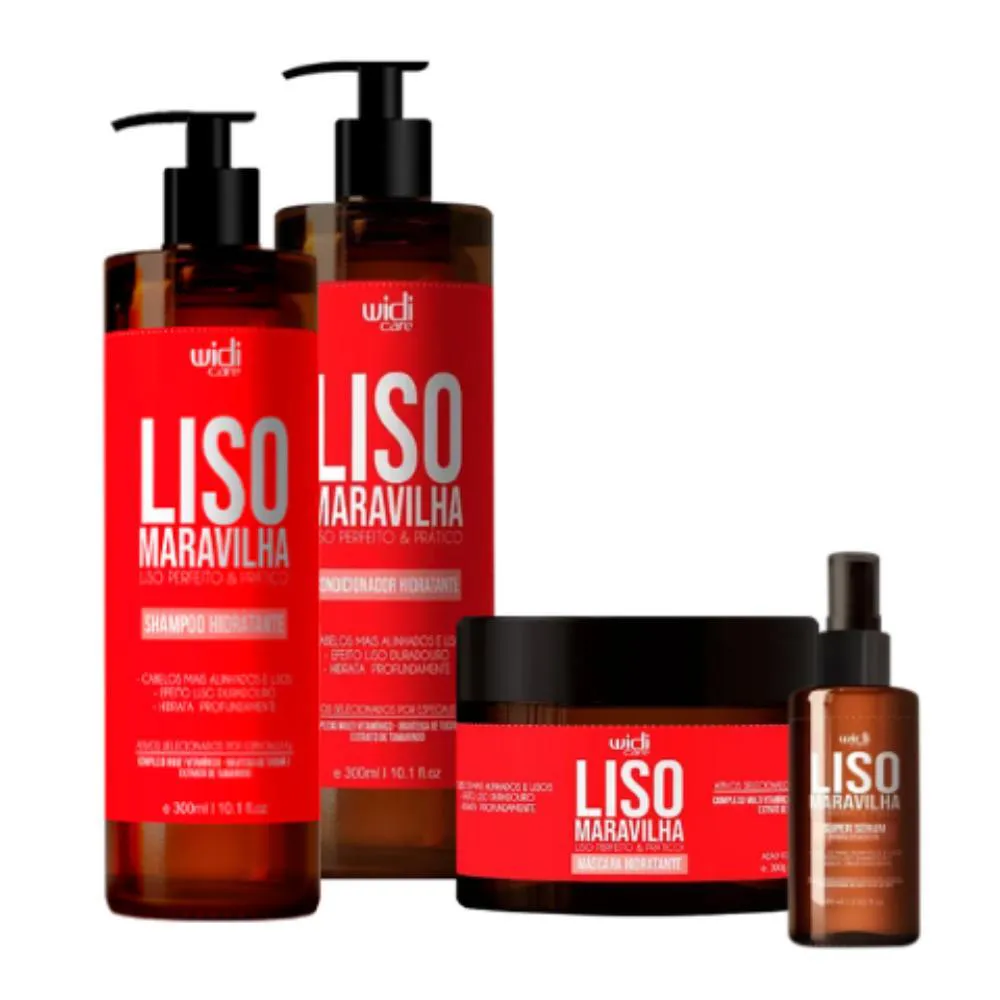 WIDI KIT LISO MáGICO SHAMPOO 300ML + COND 300ML + MASQ 300G + SéRUM 60ML