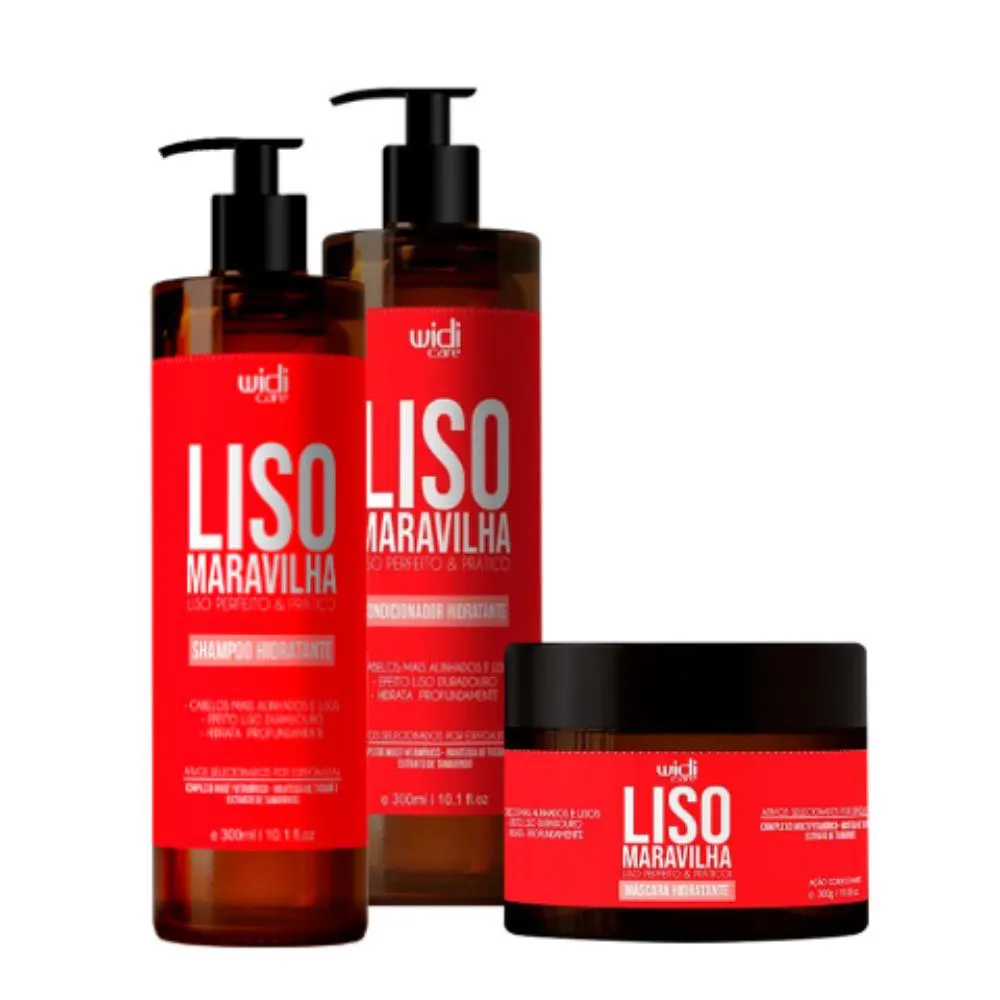 WIDI KIT LISO MáGICO SHAMPOO 300ML + COND 300ML + MASQ 300G