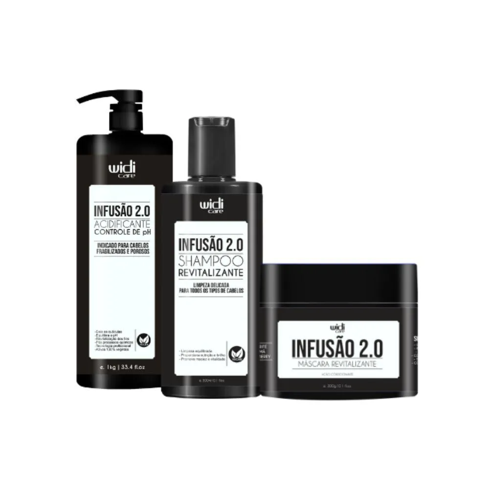 WIDI KIT INFUSãO 2.0 ACIDIFICANTE 1KG, INFUSãO 2.0 MáSCARA 300G, INFUSãO 2.0 SHAMPOO 300ML (3 PRODUTOS)