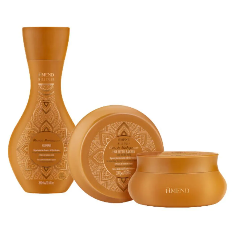 Kit Amend Millenar Óleos de Madagascar Shampoo 300ml+ Máscara de Cabelo Hair Butter 300g