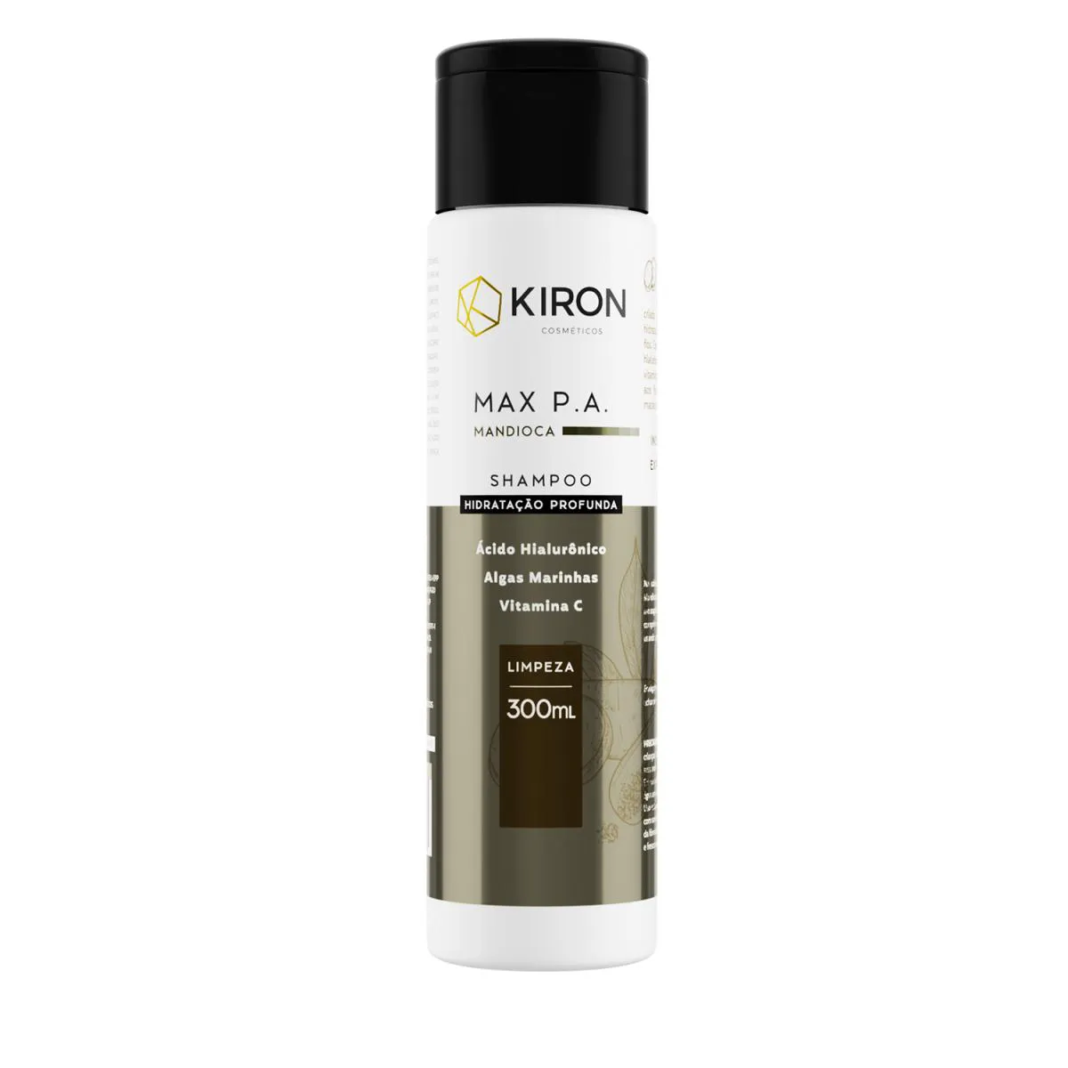 SHAMPOO MANDIOCA MAX P.A. HIDRATAçãO PROFUNDA KIRON COSMéTICOS 300ML